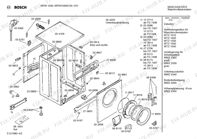 Схема №1 WFM1030IE WFM1030 с изображением Панель для стиралки Bosch 00288181