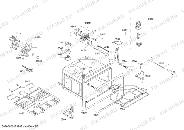 Схема №2 HAF113BR0 с изображением Кабель для электропечи Bosch 00421946