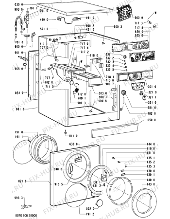 Схема №1 AWM 8083/2 с изображением Декоративная панель для стиралки Whirlpool 481245211564
