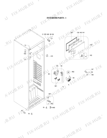 Схема №1 WTH4714 A+M с изображением Дверка для холодильной камеры Whirlpool 482000020140