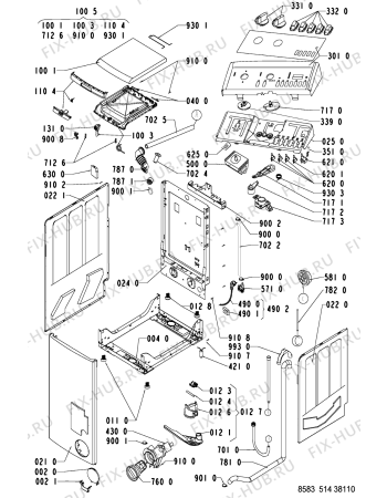 Схема №1 WATS 5140/1 с изображением Переключатель (таймер) для стиралки Whirlpool 481228219519