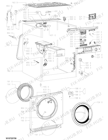 Схема №1 AWOD080 с изображением Указатель для стиральной машины Whirlpool 481213448388