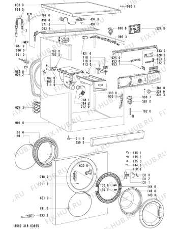 Схема №1 AWO 6125 с изображением Обшивка для стиралки Whirlpool 481245217986