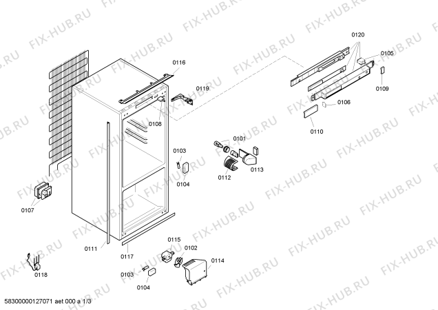 Схема №1 RC242900 с изображением Панель управления для холодильника Bosch 00704063