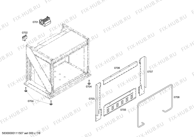 Схема №1 P304CLP с изображением Коллектор для плиты (духовки) Bosch 00144291