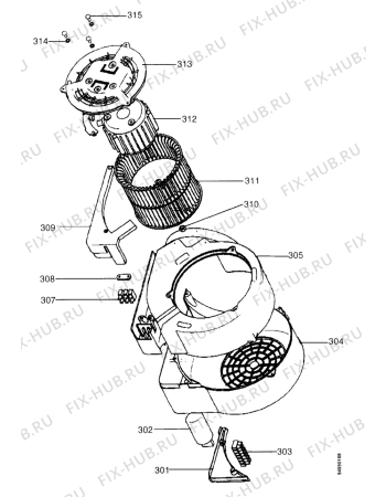 Взрыв-схема вытяжки Alno AEF3320N - Схема узла Functional parts