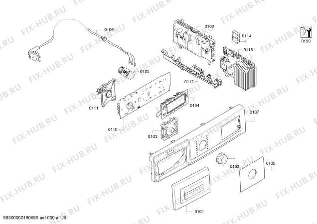 Схема №1 WTY88780EU HomeProfessional SelfCleaning Condenser с изображением Модуль управления, запрограммированный для электросушки Bosch 00629845