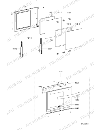 Схема №1 SPC 3035 с изображением Дверь (стекло) духовки для плиты (духовки) Whirlpool 481245058803