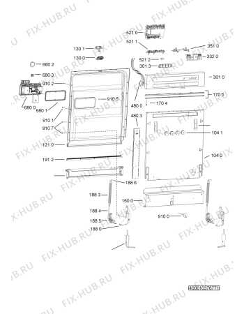 Схема №1 ADG 8800 IX с изображением Блок управления для посудомоечной машины Whirlpool 481010403884