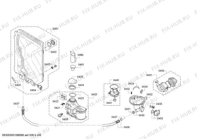 Взрыв-схема посудомоечной машины Siemens SR55E504EU - Схема узла 04