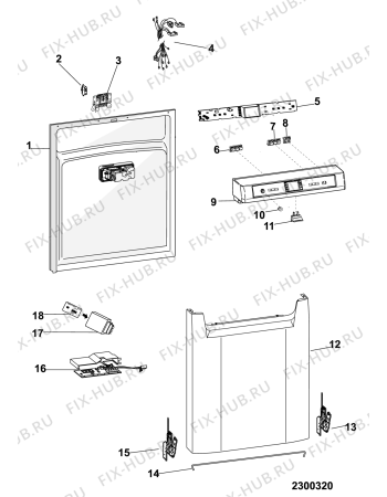 Взрыв-схема посудомоечной машины Hotpoint-Ariston LFF8B019EU (F085595) - Схема узла