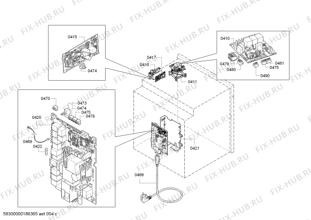 Взрыв-схема плиты (духовки) Siemens CN838GRB6 - Схема узла 04