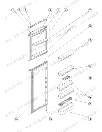 Взрыв-схема холодильника Hotpoint-Ariston RMT1175GA (F054036) - Схема узла