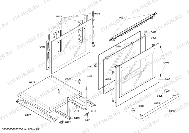 Схема №1 HL424260E с изображением Панель управления для духового шкафа Siemens 00673397