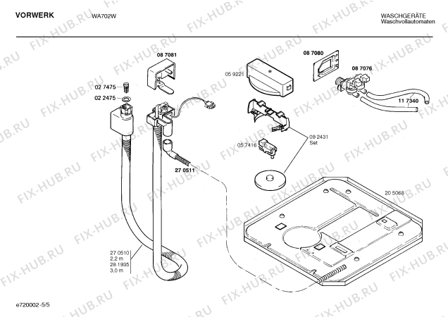 Взрыв-схема стиральной машины Vorwerk WA702W - Схема узла 05