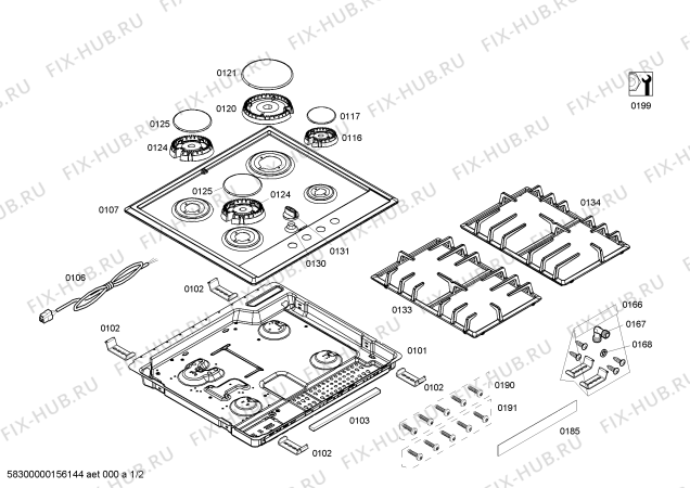 Схема №1 T22S36S0 ENC.T22S36S0 4G NE60F IH5 с изображением Варочная панель для плиты (духовки) Bosch 00682740