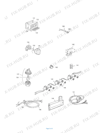 Взрыв-схема плиты (духовки) DELONGHI PEMX 166/1 GHI - Схема узла 5