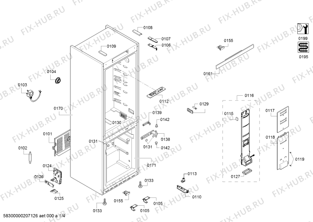 Схема №1 KGD56VL30U BOSCH с изображением Дверь для холодильника Bosch 00717427