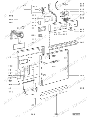 Схема №1 ADG 6949 IX с изображением Панель для посудомоечной машины Whirlpool 480140101501