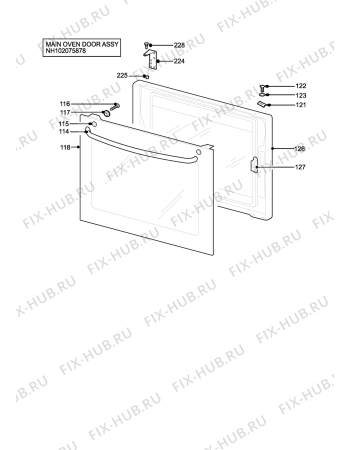 Взрыв-схема плиты (духовки) Zanussi Electrolux ZCG7540WN - Схема узла H10 Main Oven Door (large)