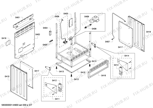 Схема №1 HES7282U с изображением Панель для духового шкафа Bosch 00681392