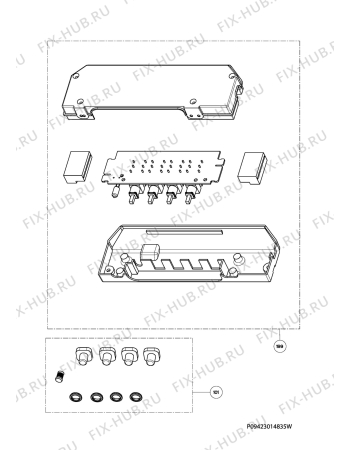 Взрыв-схема вытяжки Progress PDG6143E - Схема узла Command panel 037