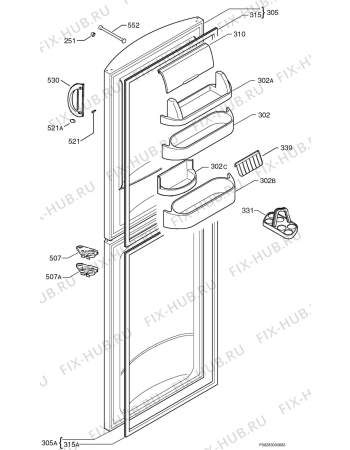 Взрыв-схема холодильника Electrolux ER3160BN - Схема узла Door 003