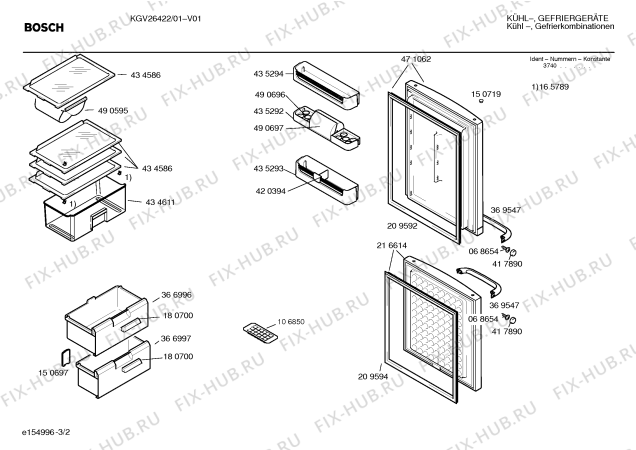 Взрыв-схема холодильника Bosch KGV26422 - Схема узла 02