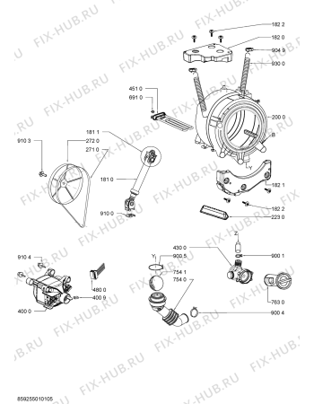 Схема №1 AWO/D 43140 с изображением Декоративная панель для стиралки Whirlpool 481010437976