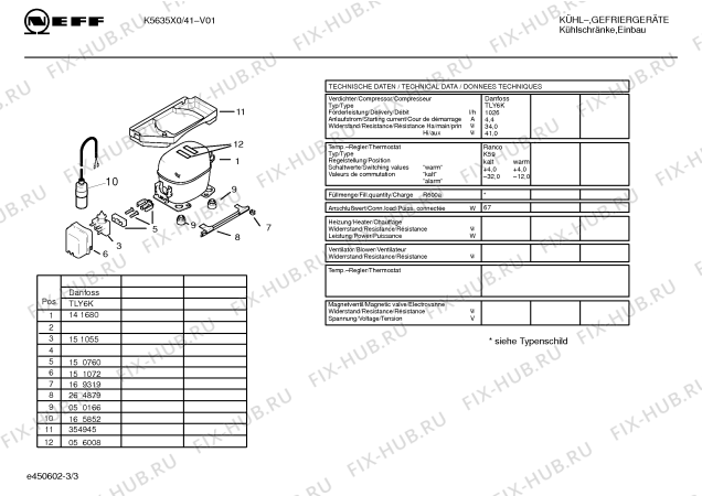 Взрыв-схема холодильника Neff K5635X0 KI145 - Схема узла 03