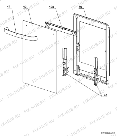 Взрыв-схема плиты (духовки) Faure FCI560MSC - Схема узла Door