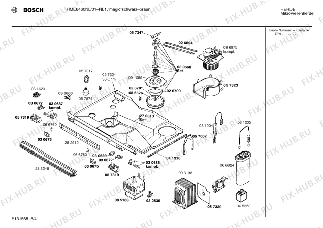 Схема №1 HME8460NL с изображением Вкладыш в панель для свч печи Bosch 00284323