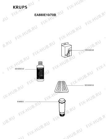 Взрыв-схема кофеварки (кофемашины) Krups EA880E10/70B - Схема узла QP005456.6P4