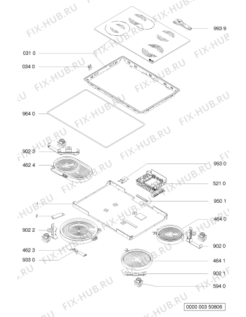 Схема №1 EKAH 5460-1 IN с изображением Запчасть для духового шкафа Whirlpool 481231028025