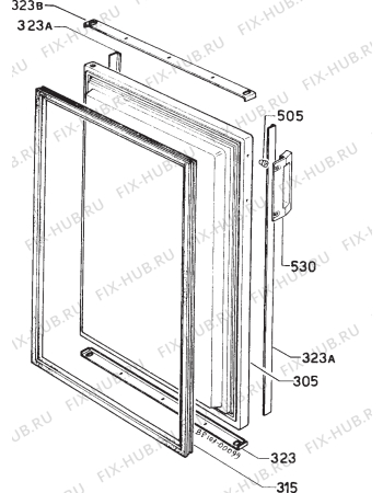 Взрыв-схема холодильника Zanussi VF48W - Схема узла Door 003