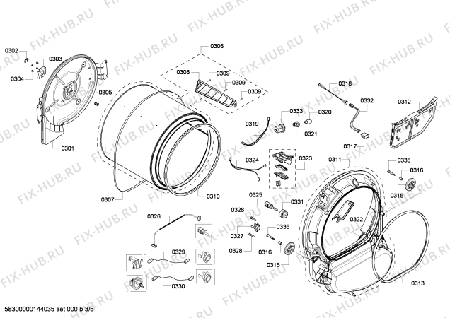 Схема №1 WTVC533CCN с изображением Крышка Bosch 00684470