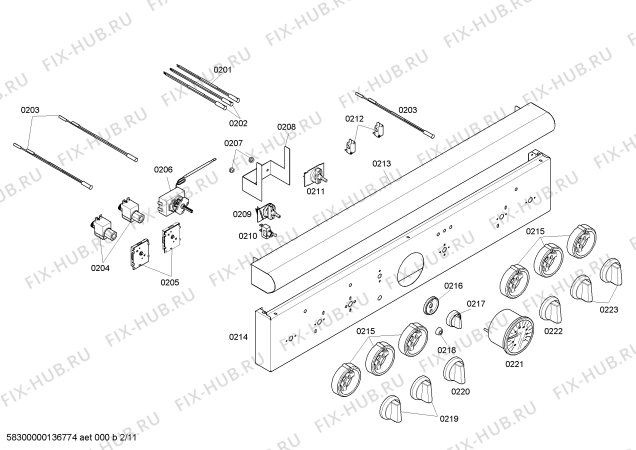 Схема №1 PRG364ELG с изображением Панель для духового шкафа Bosch 00144777