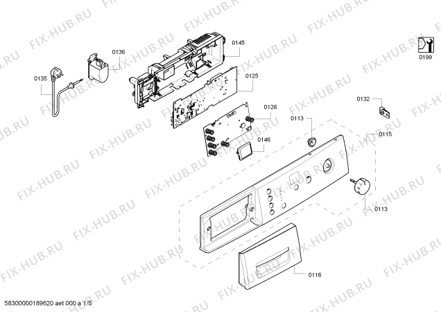 Схема №1 WAE283E25 Edition 25 с изображением Панель управления для стиралки Bosch 11007184