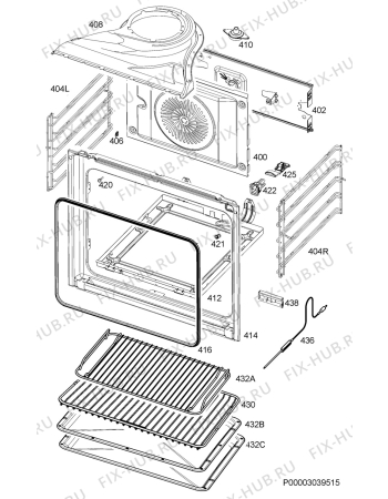 Взрыв-схема плиты (духовки) Aeg Electrolux EE3002411M - Схема узла Oven