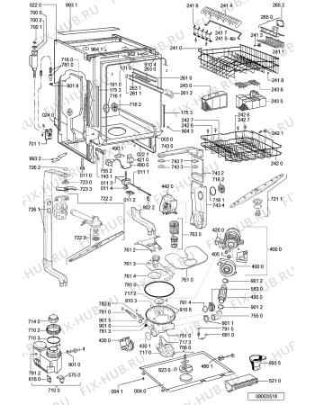 Схема №1 GSFS 1451 WS с изображением Панель для электропосудомоечной машины Whirlpool 481245372287