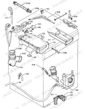 Взрыв-схема стиральной машины Electrolux WH285 - Схема узла Hydraulic System 272