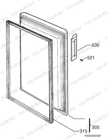 Взрыв-схема холодильника Zanussi ZV126 - Схема узла Door 003