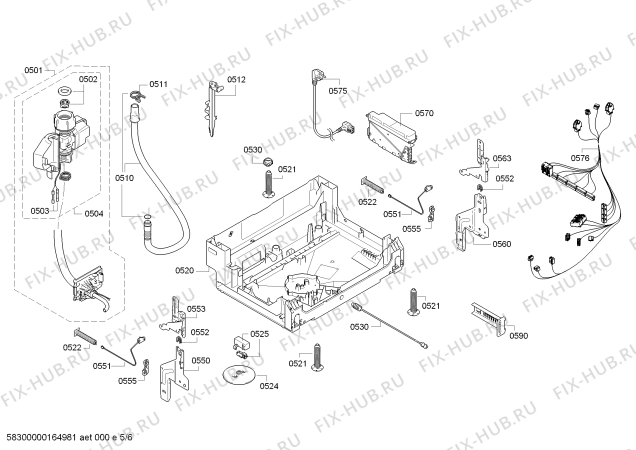Схема №1 S52D30X1EU с изображением Панель управления для посудомоечной машины Bosch 00741783
