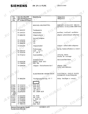 Схема №1 FM3748 с изображением Инструкция по эксплуатации для жк-телевизора Siemens 00530317