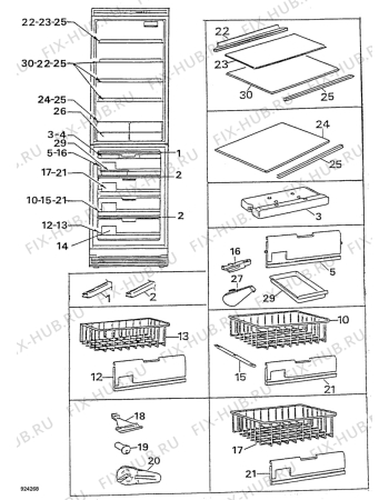 Взрыв-схема холодильника Arthurmartinelux AR3912W - Схема узла Accessories Refrigerator