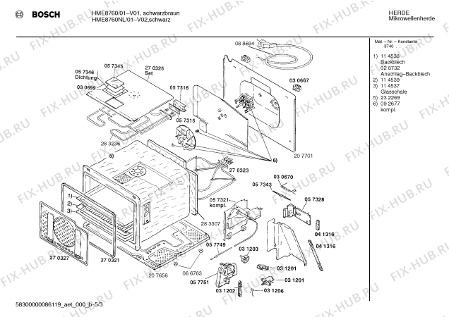 Схема №1 HME8700 с изображением Краткая инструкция для микроволновой печи Bosch 00517307