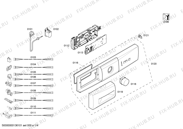 Схема №1 3TS70120A с изображением Панель управления для стиральной машины Bosch 00667093