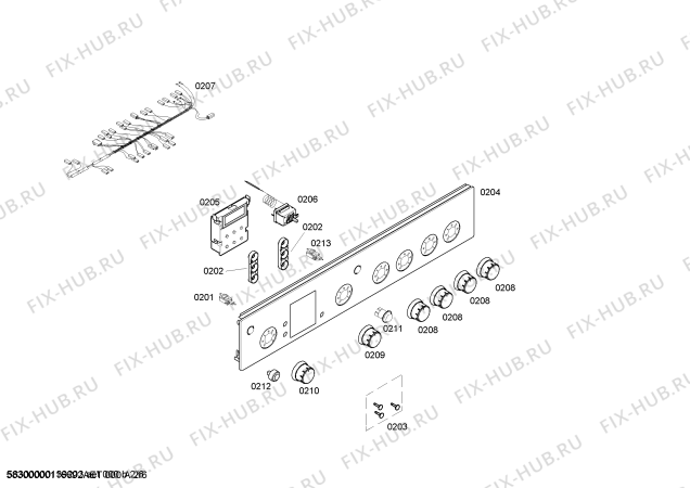 Схема №1 HSG312020R с изображением Панель управления для электропечи Bosch 00673211