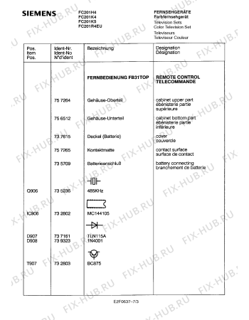 Схема №1 FC201K5 с изображением Инструкция по эксплуатации для жк-телевизора Siemens 00530873