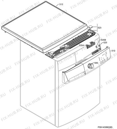 Взрыв-схема стиральной машины Zanker DFX4240.6 - Схема узла Command panel 037